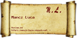 Mancz Luca névjegykártya